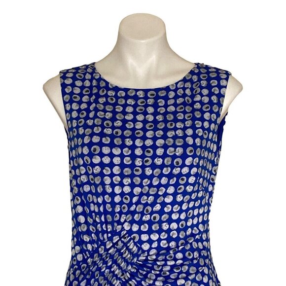 Adrianna Papell Front Twisted Ruched Sheath Dress, Blue Multi Women’s Size 10 - Picture 2 of 10